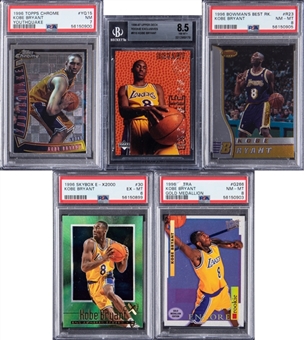 1996-97 Assorted Brands Kobe Bryant Graded Rookie Card Collection (5)